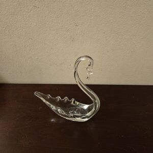 Clear Glass Swan Decorative Bowl - Elegant Home Art